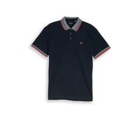 Poloshirt TOM TAILOR, Damen, Gr. XL, sky captain blau, Single Jersey, Obermaterial: 95% Baumwolle, 5% Elasthan, kontrastfarbene Details, unifarben, regular fit normal, ohne Ausschnitt, kontrastfarben,