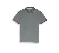 Tom Tailor Kurzarm-Poloshirt 1050778 Zweifarbiges Piqué Graugrün Größe S