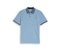 Tom Tailor Regular Fit Poloshirt mit Kontrastkragen in Rauchblau, Größe XL