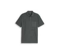 Poloshirt TOM TAILOR, Herren, Gr. L, schwarzest olive, Piqué, Obermaterial: 60% Baumwolle, 40% Polyester, unifarben, regular fit hüftbedeckend, Rundhals, Shirts, Sommer-Poloshirt mit Knopfleiste (2523