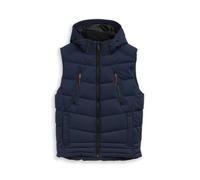 Tom Tailor - Puffer-Weste mit abnehmbarer Kapuze sky captain blue - Gr. - XXL