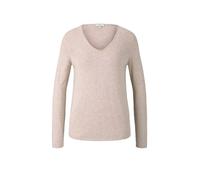 Tom Tailor Basic Pullover Mit V-ausschnitt L Desert Sand Melange