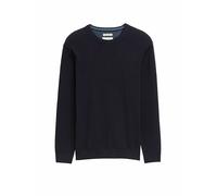 Tom Tailor Herren Strickpullover Structured Crewneck aus Bio-Baumwolle Navy Melange XL