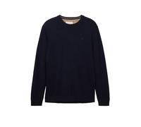 Tom Tailor Rundhalspullover 1038426 Herren 100% Baumwolle regular mit Logostickerei L Navy Melange