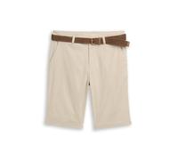Tom Tailor - Regular Chino Shorts mit Gürtel cashew beige - Gr. - 40
