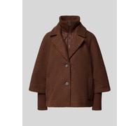 Tom Tailor Regular Fit Cape Jacke mit Stehkragen in Dunkelbraun, Größe XXL