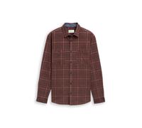 Tom Tailor - Regular Fit Cordhemd mit Karomuster braun - Gr. - XL