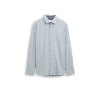 Tom Tailor - Regular Fit Flanell-Hemd mit Muster light blue fine stripe - Gr. - XXL