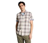 Tom Tailor Herren Kurzarmhemd Regular Fit kariert 100% Baumwolle Weiß/Multicolor Gr. M