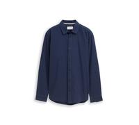 Langarmhemd TOM TAILOR, Damen, Gr. 3XL, N-Gr, blau vichy check, Web, Obermaterial: 100% Baumwolle, kariert, regular fit normal, 1-Knopf-Manschette, Hemden Langarmhemd, mit Karomuster (31238228-XXXL)