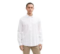 TOM TAILOR Regular Fit Hemd mit Leinenanteil, Sapphire Blue Chambray, L