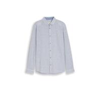 Tom Tailor - Regular Fit Hemd mit Leinenanteil white navy small stripe - Gr. - XXL