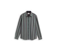 Tom Tailor - Regular Fit Hemd mit Streifenmuster olive multicolor stripe - Gr. - M