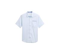TOM TAILOR - Regular Fit Kurzarmhemd aus Baumwolle light blue slub structure XL
