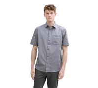 TOM TAILOR Regular Fit Kurzarmhemd mit Karomuster, Coral Multicol Check, XS