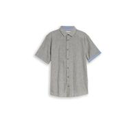 Tom Tailor - Regular Fit Kurzarmhemd mit Leinenanteil faded leaf green chambray - Gr. - XXL