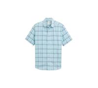 TOM TAILOR Regular Fit Kurzarmhemd mit Leinenanteil, Hazy Coral Rose Chambray, S