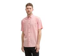 TOM TAILOR Regular Fit Kurzarmhemd mit Leinenanteil, Sky Captain Blue, L