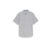 Tom Tailor - Regular Fit Kurzarmhemd mit Leinenanteil white navy small leaf design - Gr. - XXXL