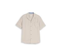 Tom Tailor - Regular Fit Resort Hemd mit Leinenanteil cashew beige stripe - Gr. - XXL