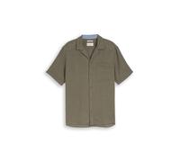 Tom Tailor - Regular Fit Resort Hemd mit Leinenanteil grün - Gr. - M