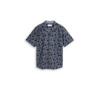 Tom Tailor - Regular Fit Resort Hemd mit Muster navy tonal design - Gr. - M