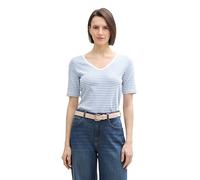 Tom Tailor RIPP Langarmshirt mit Bio-Baumwolle, Blue Offwhite Irregular Stripe, XXS