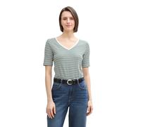 Tom Tailor RIPP Langarmshirt mit Bio-Baumwolle, Offwhite Blue Irregular Stripe, L