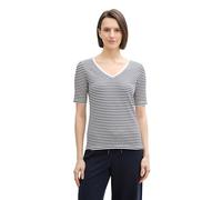 Tom Tailor RIPP Langarmshirt mit Bio-Baumwolle, Offwhite Blue Irregular Stripe, S