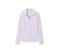 Tom Tailor - Ripp Longsleeve mit Polokragen soft lavender melange - Gr. - XXL