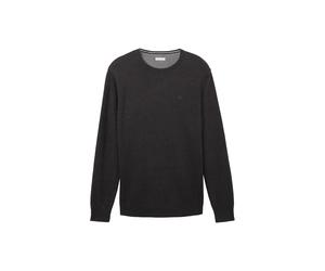 Tom Tailor - Schlichter Strickpullover black grey melange - Gr. - XXXL
