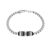 Tom Tailor Armband mit Anhänger für Herren, Edelstahl und Kautschuk, 20+2 cm, silber, Geschenkidee, Armschmuck, Herrenschmuck, 2100633