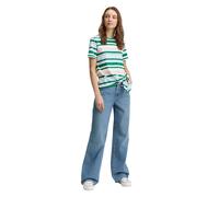 Tom Tailor Denim Damen T-Shirt mit Knoten-Detail, mehrfarbig gestreift M