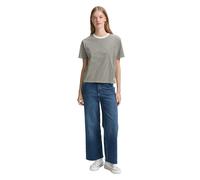 Denim Tom Tailor - Boxy Fit T-Shirt small olive white stripe - Gr. - XS