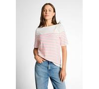Tom Tailor T-Shirt mit Streifenmuster weiß Größe L