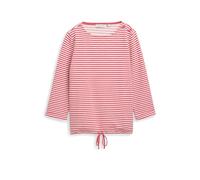 Langarmshirt TOM TAILOR "Loose", Damen, Gr. XS, pink sanftes weiß regular stripe, Single Jersey, Obermaterial: 75% Baumwolle, 20% Polyester, 5% Elasthan, gestreift, loose fit taillenbedeckt, Rundhals,
