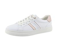 Sneaker TOM TAILOR, Damen, Gr. 39, weiß, rosegold, Lederimitat, leicht glänzend, kontrastfarbene Details, sportlich, Schuhe, Freizeitschuh, Halbschuh, Schnürschuh, Kontrastbesatz an der Ferse (5363624