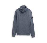 Sweatshirt TOM TAILOR, Herren, Gr. 3XL, grau (navy grindle structure), Sweatware, Obermaterial: 60% Baumwolle, 40% Polyester, meliert, regular fit hüftbedeckend, Rundhals, Bündchen, Sweatshirts Sweats