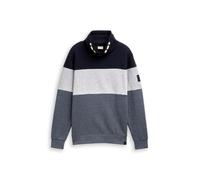 Tom Tailor - Snood Sweatshirt mit Colour Blocking navy grindle structure - Gr. - XL