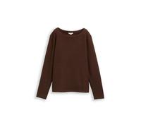 Tom Tailor - Soft-Touch Sweatshirt mit Knopf-Details dark pecan brown melange - Gr. - XXL