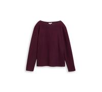 Tom Tailor Regular Fit Sweatshirt mit Viskose-Anteil in Bordeaux, Größe XXL