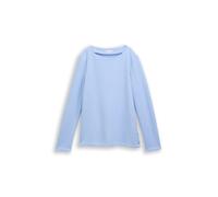 Tom Tailor - Soft-Touch Sweatshirt mit Knopf-Details mid blue melange - Gr. - S