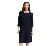 Jerseykleid TOM TAILOR, Damen, Gr. 36, N-Gr, blau (sky captain blau), Web, Obermaterial: 100% Baumwolle, unifarben, regular fit knieumspielend, Rundhals, gerader Abschluss, Kleider, Sommerkleid mit Kn