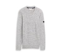 Tom Tailor - Space Dye Pullover mit Rundhalsausschnitt light grey space dye - Gr. - XXXL