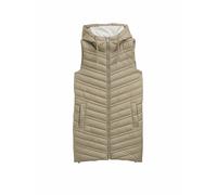 Steppweste TOM TAILOR, Damen, Gr. S, grün (smoke olive), Steppware, Obermaterial: 100% Polyester. Futter: 100% Polyester, Strukturmuster, casual, regular fit ca. Mitte Oberschenkel, Westen, mit Kapuze