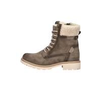 Schnürstiefelette TOM TAILOR "Tom Tailor Stiefelette Lederimitat/Textil", Damen, Gr. 38, grau (taupe), Lederimitat, Textil, casual, Schuhe (31917344-38) taupe