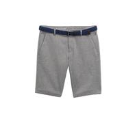 Tom Tailor - Stretch Slim Chino Shorts mit Gürtel white navy zig zag structure - Gr. - 38