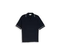 Tom Tailor - Strick-Poloshirt aus Baumwolle blau - Gr. - M