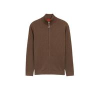 Tom Tailor Regular Fit Strickjacke aus reiner Baumwolle in Mittelbraun Mel, Größe XL