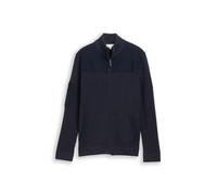 Strickjacke TOM TAILOR, Herren, Gr. XL, sky captain blau, Strick, Obermaterial: 60% Baumwolle, 40% Polyacryl, unifarben, regular fit normal, ohne Ausschnitt, Rippbündchen, Strickjacken, mit Logo Stick